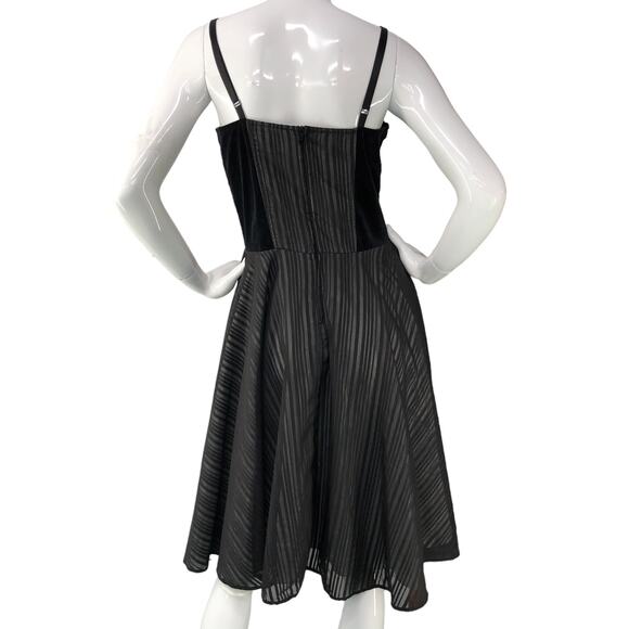 Lip Service Womens Size L Dress Black Stripe Bustier Cotton Fit And Flare - Picture 8 of 16